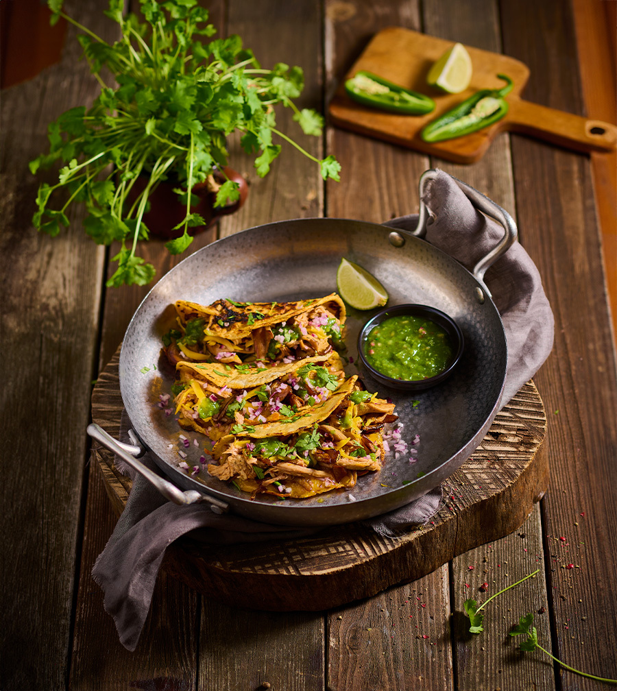 5. Taco de birria Maitake koopiaga